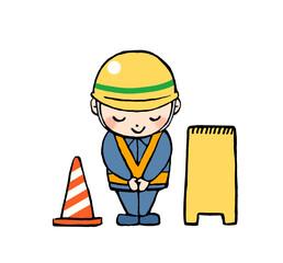 工事中可愛い手描きイラスト