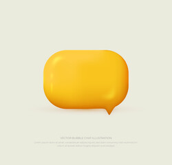 Yellow empty realistic 3D speech bubble can be used for design