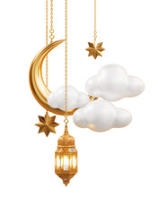 Islamic elements with clouds cutout