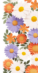 Spring floral chamomile flower cutout