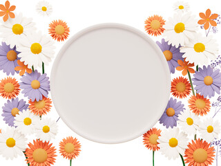 Spring floral daisy flower banner cutout