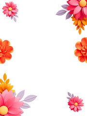 Spring floral daisy flower banner cutout