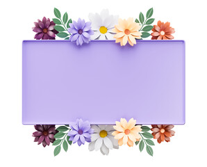 Spring floral daisy flower banner cutout