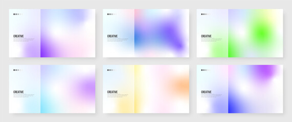 Fototapeta premium Set of Creative covers design. Modern gradient poster or cover design. Corporate brand identity. Modern layout design template. Abstract gradient poster and cover design template. Social media post.