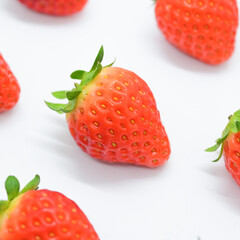 beautiful fresh red strawberry isolated on white background