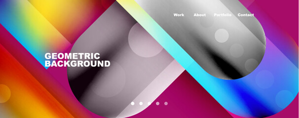 Abstract background - squares and lines composition created with lights and shadows. Technology or business digital template