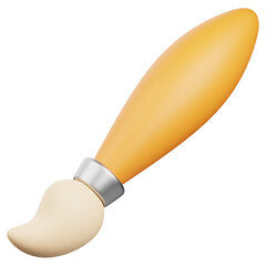 3D Render Paint Brush Icon, illustration isolated on white background, suitable for website, mobile app, print, presentation, infographic, and other projects.