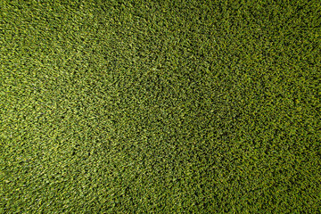 Artifical grass turf background texture from an overhead position.