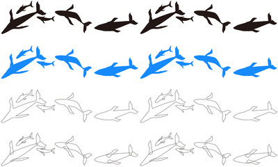 ザトウクジラのイラスト