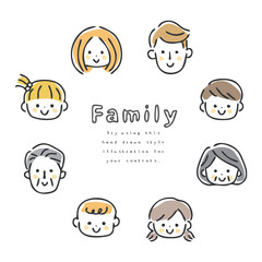 家族の顔のフレーム