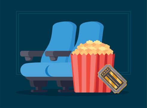 cinema chair with pop corn