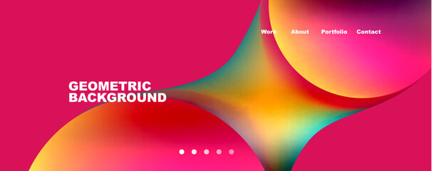 Round shapes and circles geometric abstract background. Vector Illustration For Wallpaper, Banner, Background, Card, Book Illustration, landing page