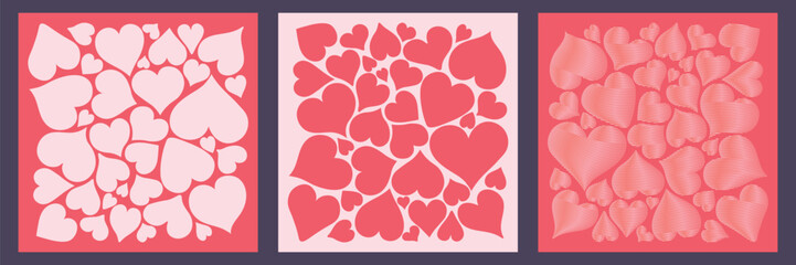 abstract minimal hand drawn hearts set. perfect for fabric, cover, poster, card and template.