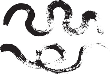 筆手書きライン　和風　デザイン素材