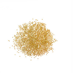 A pile of star-shaped golden glitter isolated