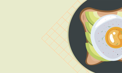 bread with avocado and egg fried