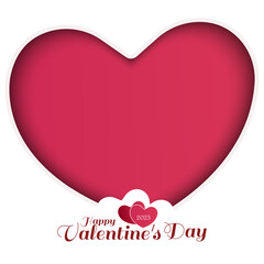 Valentine's day card. Big hearts isolated on white background. Vector