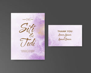 Wedding invitation with abstract watercolor background