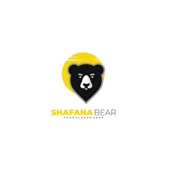 bear location design vector logo for icon or symbol