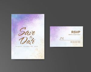 Wedding invitation with abstract watercolor background