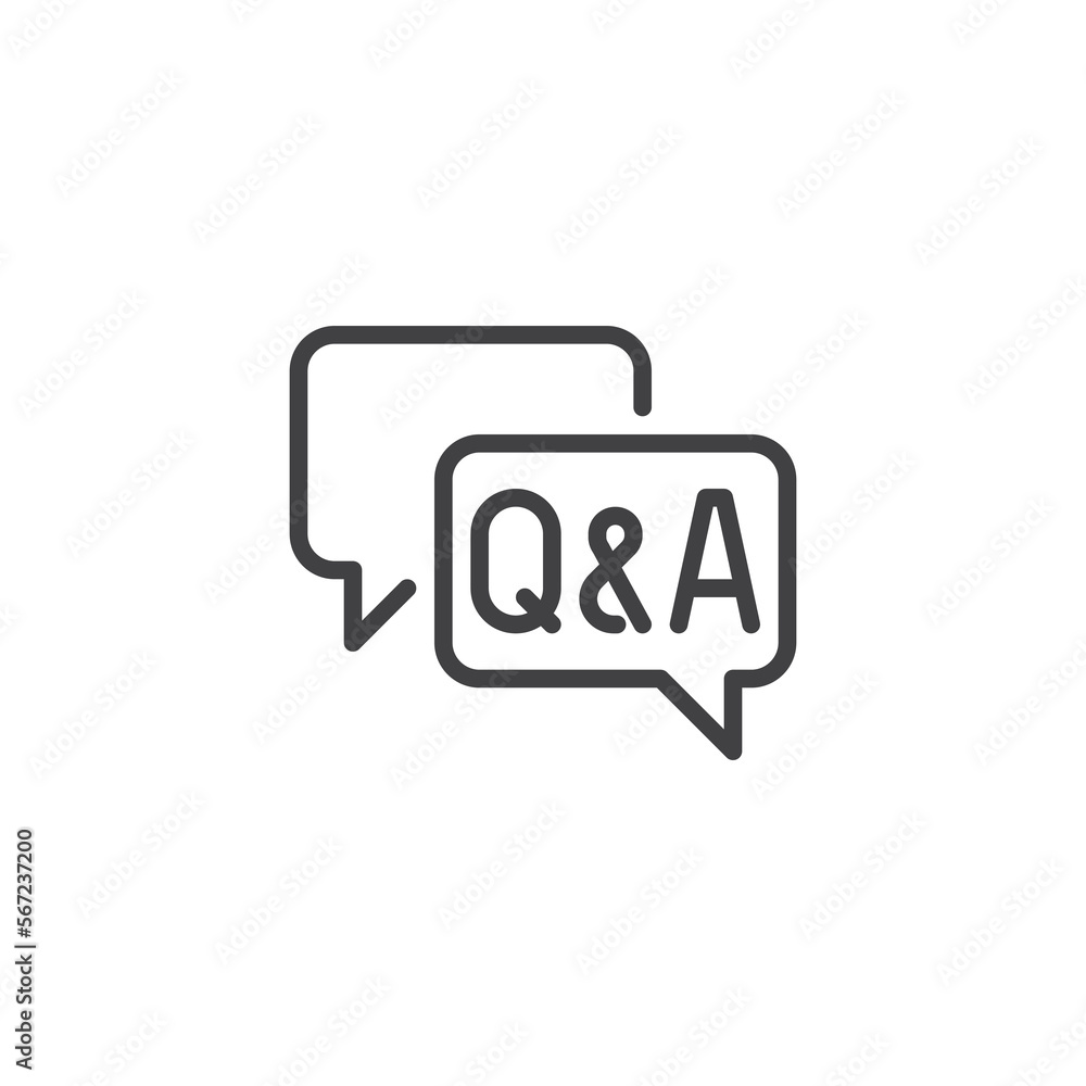 Wall mural FAQ, questions and answers line icon