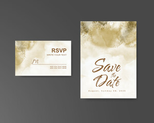 Wedding invitation with abstract watercolor background