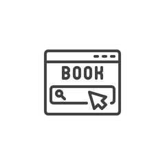 Online book search line icon