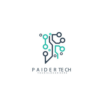 line technology logo abstract design