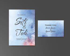 Wedding invitation with abstract watercolor background