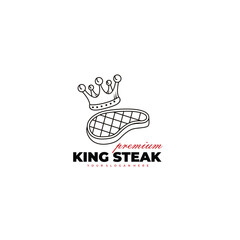 king steak logo design for business restaurant