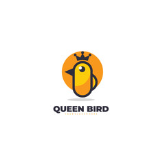 queen bird logo cute animal design icon colorful