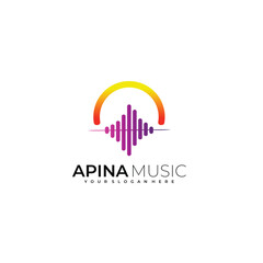 music logo modern design colorful symbol