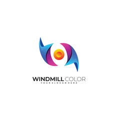 Fototapeta na wymiar windmill logo colorful design abstract template