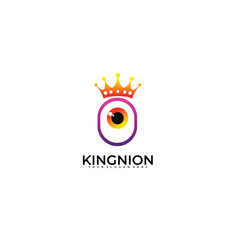 eyes king line art logo design icon template
