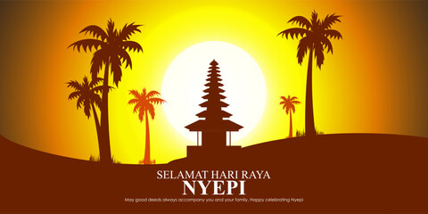 Vector illustration of Hari Raya Nyepi banner