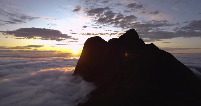 big mountains above the clouds at pico parana brazil