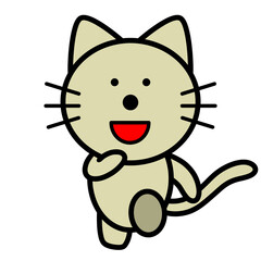 走る　歩く　ネコ　イラスト