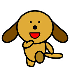 走る　歩く　イヌ　イラスト