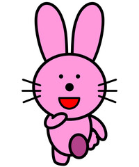 走る　歩く　ウサギ　イラスト