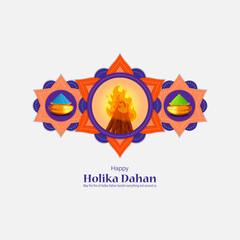 Vector illustration for Indian festival Holika Dahan wishes