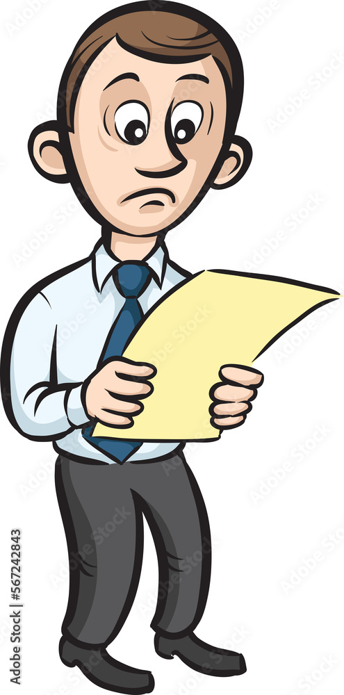 Poster businessman reading document - png image with transparent background