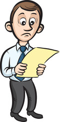 businessman reading document - PNG image with transparent background