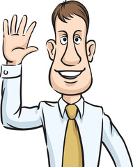 businessman with speech bubble greeting - PNG image with transparent background