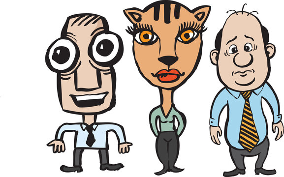 caricature business team - PNG image with transparent background