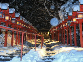 Naklejka premium 貴船神社 雪景色