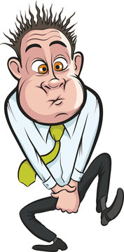 cartoon vector business person sufferring from pain - PNG image with transparent background