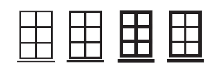 Windows  vector illustration Interior and exterior elements