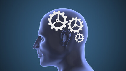 Digital technology Head with gears	
