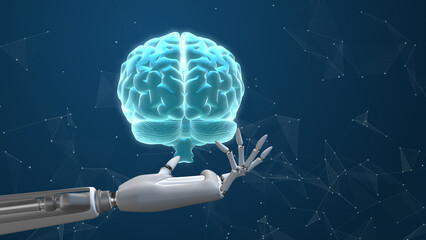 Artificial intelligence digital brain in robotic hand