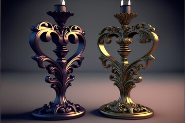 Heart shaped candles for Valentine's Day (generative AI)